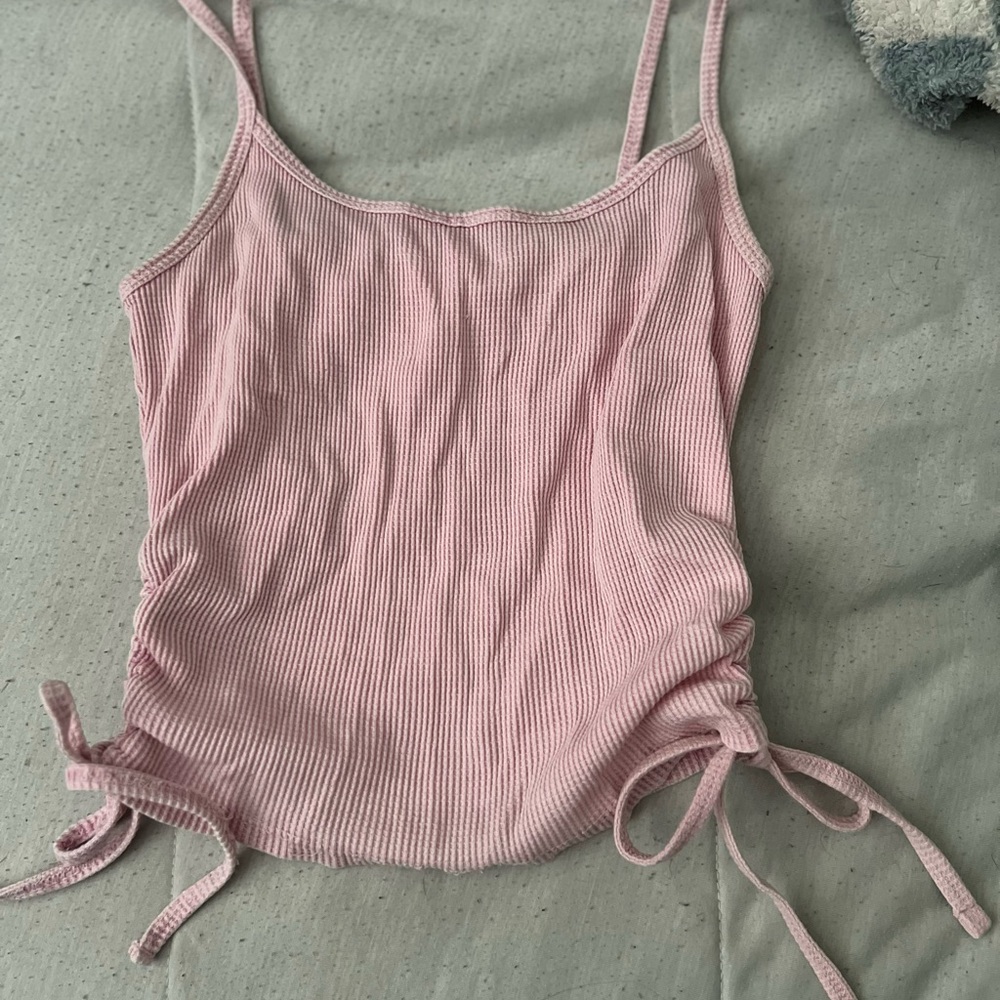 Pink Ribbed Tank Top